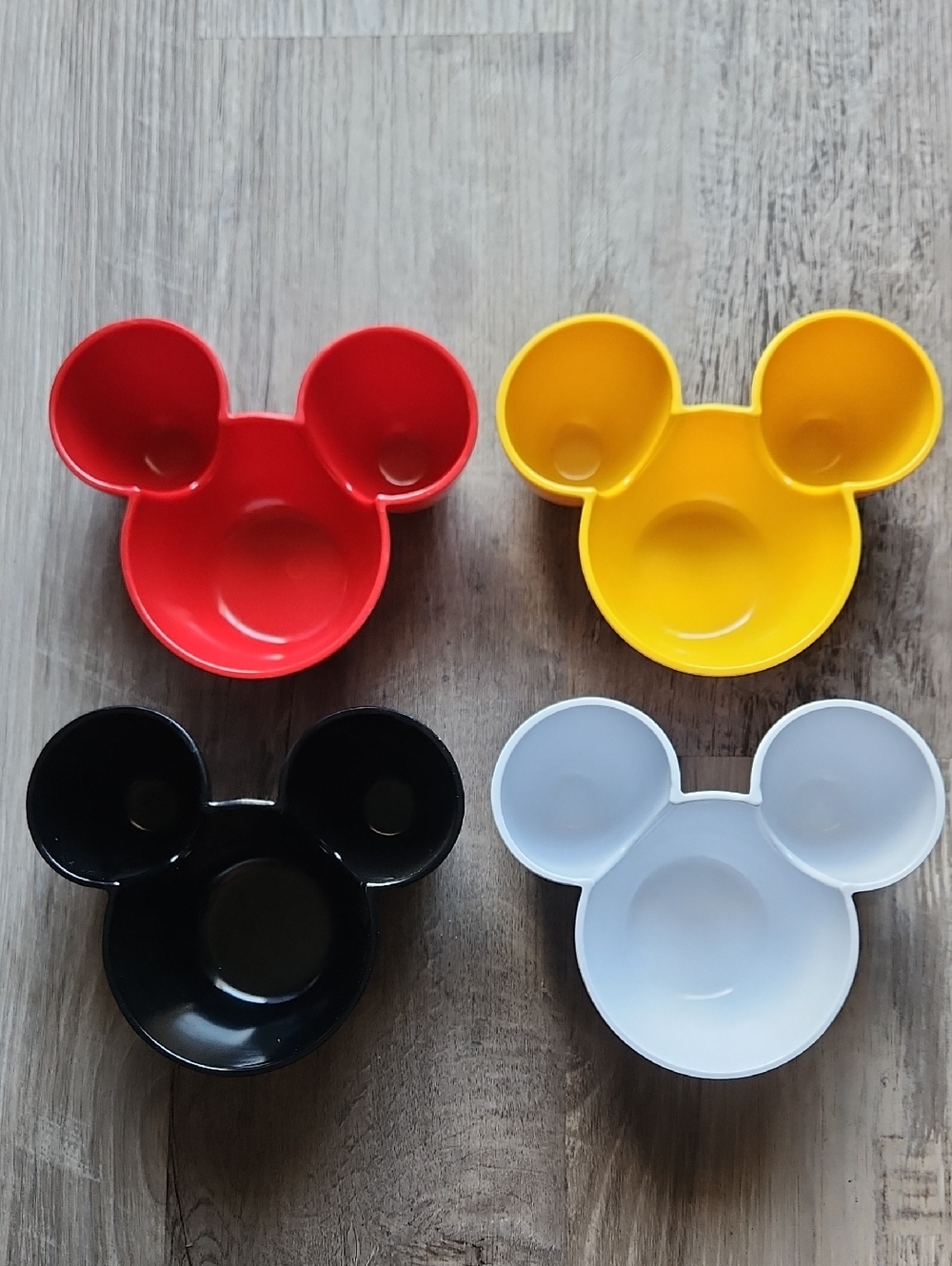 Disney Mickey Ear Snack Bowls in Black, Red, White, Yellow